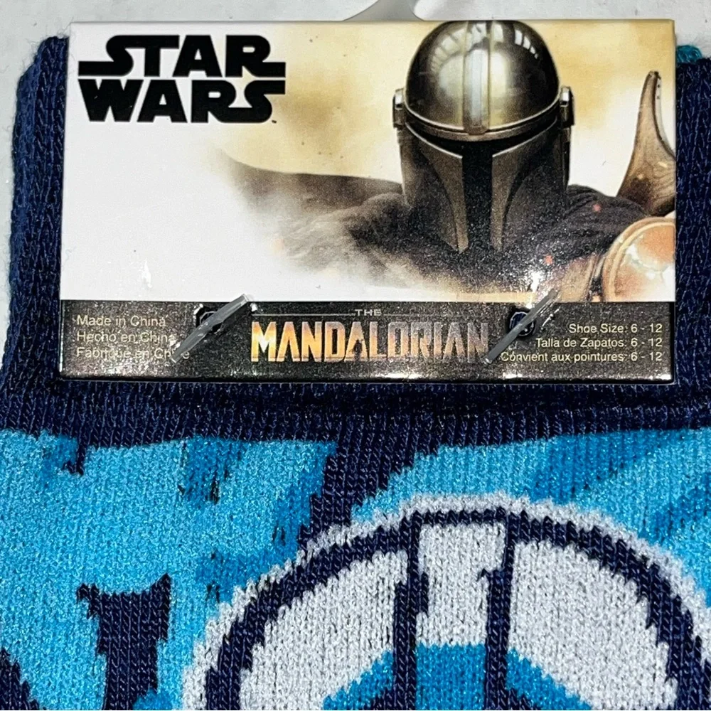 Star Wars Mandalorian 2 Pairs of Crew Socks 2 Pairs Knee High‎ New with Tags